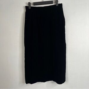 Oscar de la Renta Vintage Union Made Black Velvet Midi Pencil Skirt Size 12